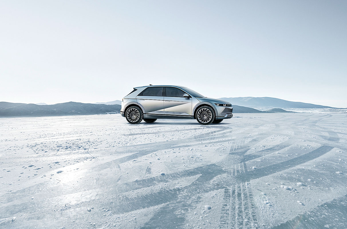 A Hyundai on a reflective ice surface, symbolic of image editing - n c ag