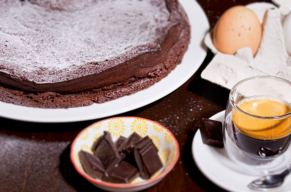 Christian Seyboldts chocolate cake with espresso, egg and chocolate - n c ag