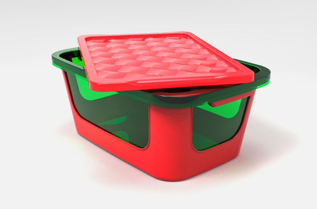 3D model of basket with lid with realistic color and surface for reference for 3d rendering - n c ag