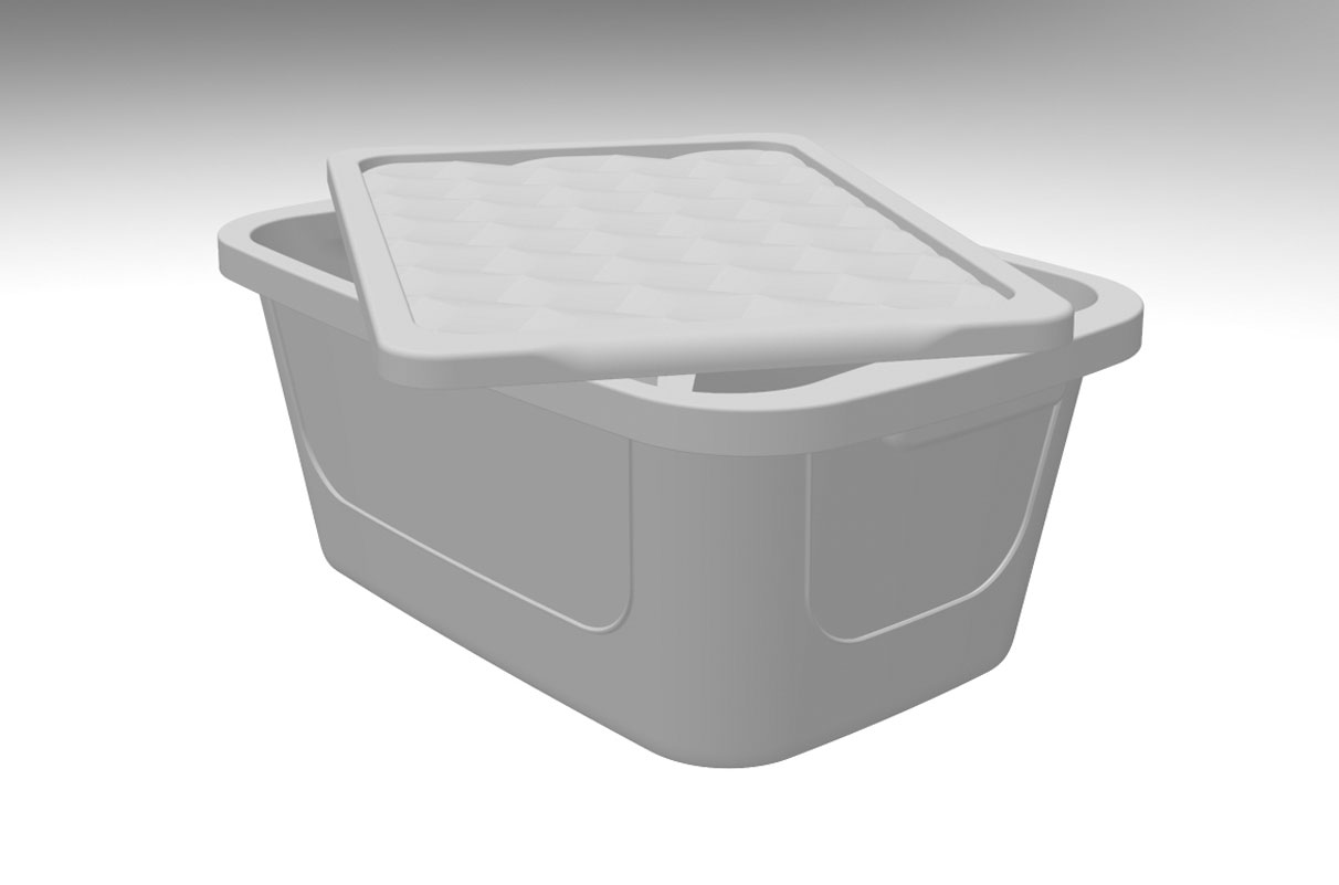 3D model of basket with lid as reference for 3d rendering - n c ag
