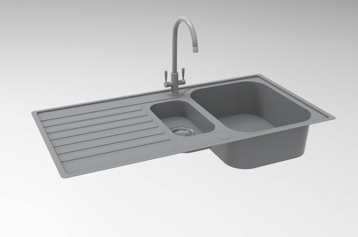 3D model of gray wash trough as reference for 3d rendering - n c ag