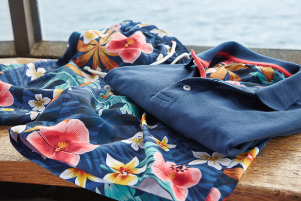 Close up of swim shorts and polo, as an example of photography - n c ag
